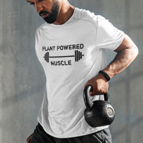 Vegan Plant Powered Muscle Weights Vegetarian T_Shirt