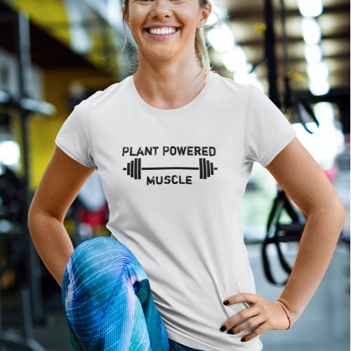 Vegan Plant Powered Muscle Weights Vegetarian T_Shirt
