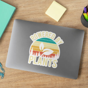 Vegan Plant Powered Retro  Sticker