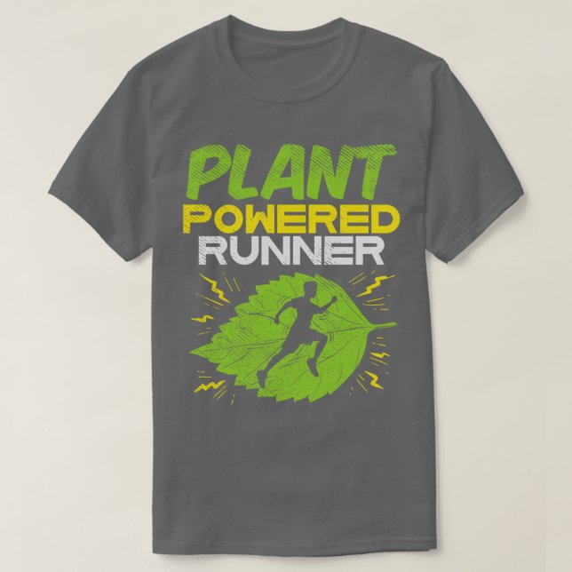 Vegan Plant Powered Runner 1 T-Shirt (Design Front)
