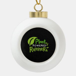 Vegan - Plant Powered Runner Ceramic Ball Christmas Ornament