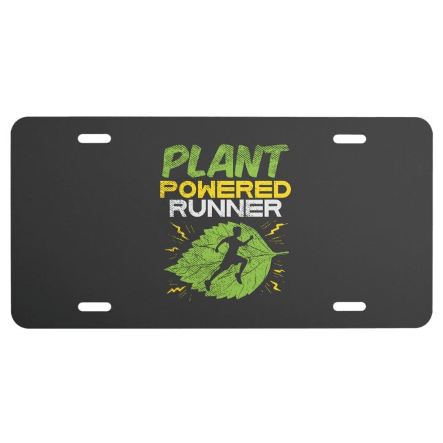 Vegan - Plant Powered Runner License Plate (Front)