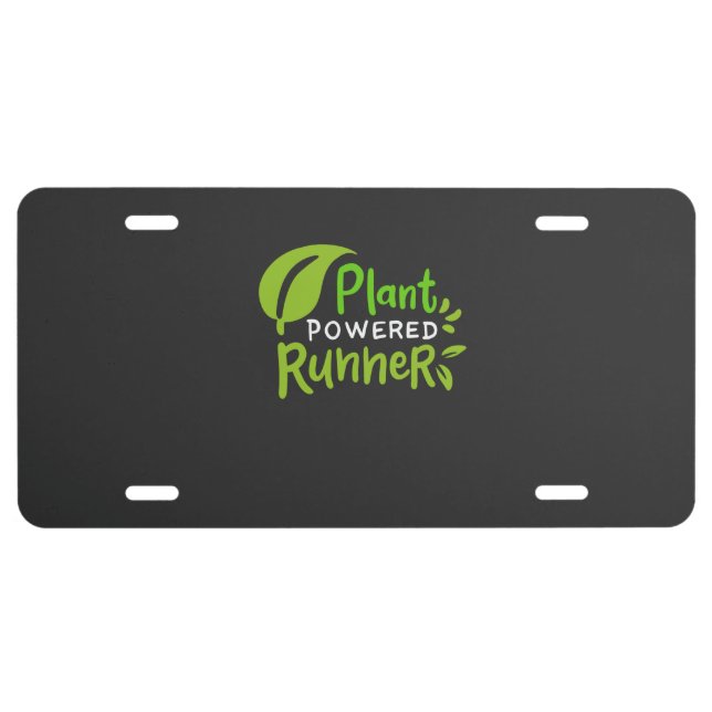 Vegan - Plant Powered Runner License Plate (Front)