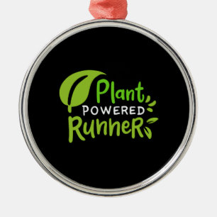 Vegan - Plant Powered Runner Metal Ornament