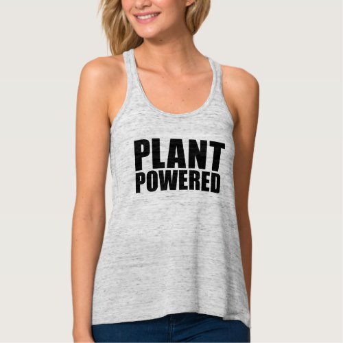 Vegan Plant Powered Simple Bold Black Text on Tee