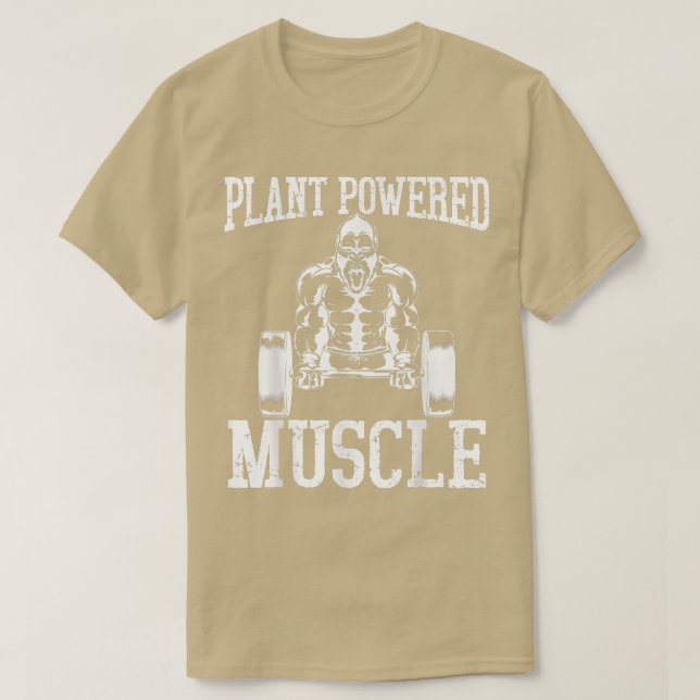 Vegan Power Bodybuilding Vegetarian Weightlifter  T-Shirt (Design Front)