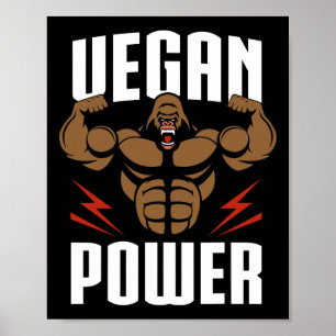Vegan Power - Gorilla Workout And Gym Bodybuilding Poster