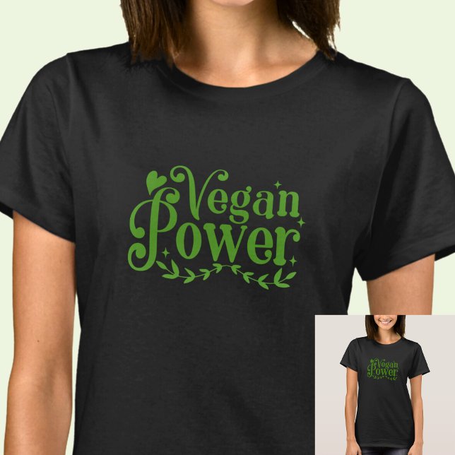Vegan Power - on Dark Color T-Shirt (Creator Uploaded)