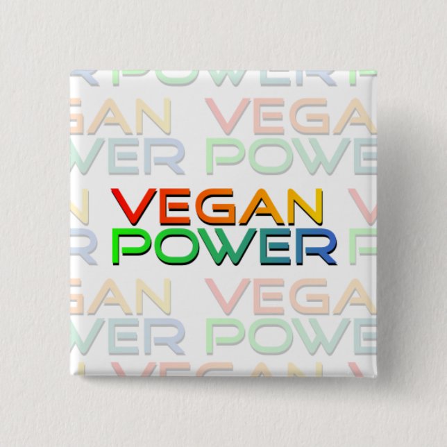 Vegan Power Pinback Button (Front)
