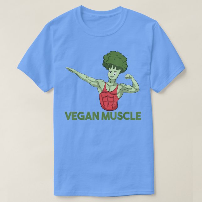 Vegan Power Plant Plant Broccoli Bodybuilding T-Shirt (Design Front)