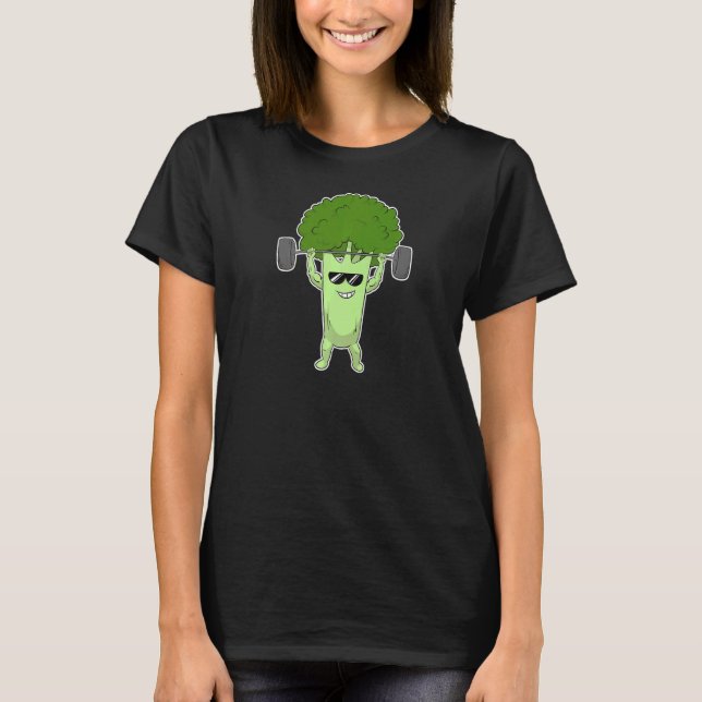 Vegan Power Vegetarian Plant Broccoli Bodybuilding T-Shirt (Front)