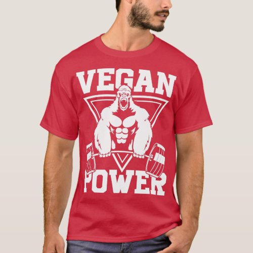 Vegan Power Workout Muscle Gorilla Bodybuilding 2 T_Shirt