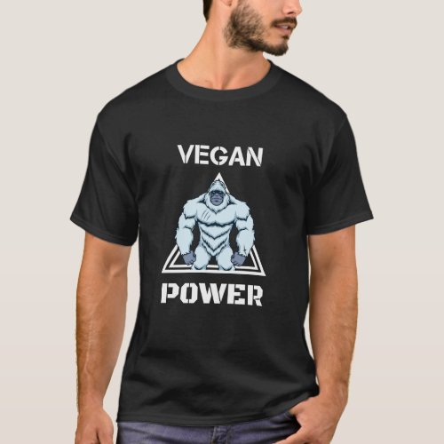Vegan Power Workout Muscle Gorilla Bodybuilding T_Shirt