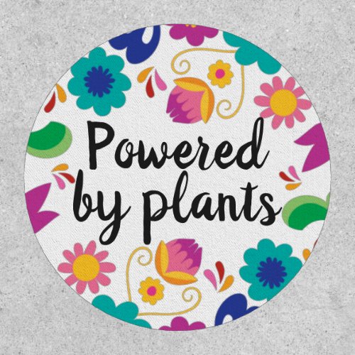 Vegan powered by plants colorful flowers patch