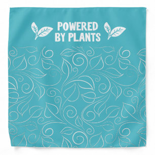 Vegan powered by plants floral light blue bandana