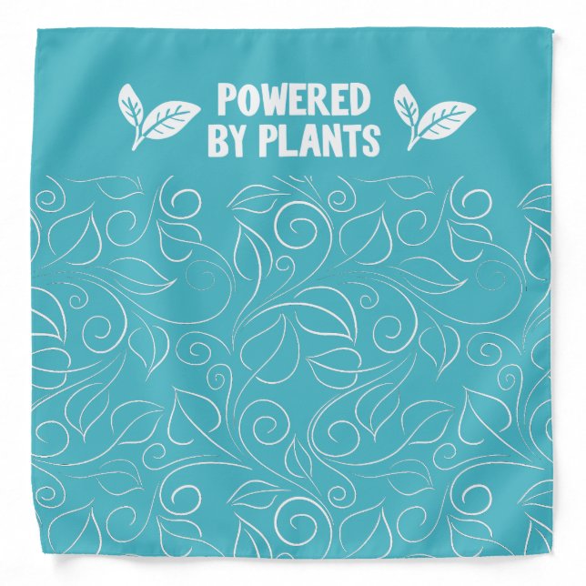 Vegan powered by plants floral light blue bandana (Front)