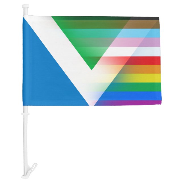 Vegan Pride LGBTQ Car Flag (Front)