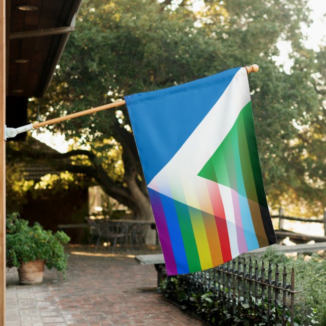 Vegan Pride LGBTQ House Flag (In SItu)