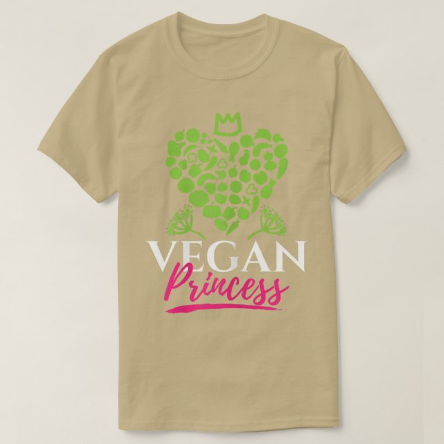 Vegan Princess Proud Vegetarian Plant Eater Woman  T-Shirt (Design Front)