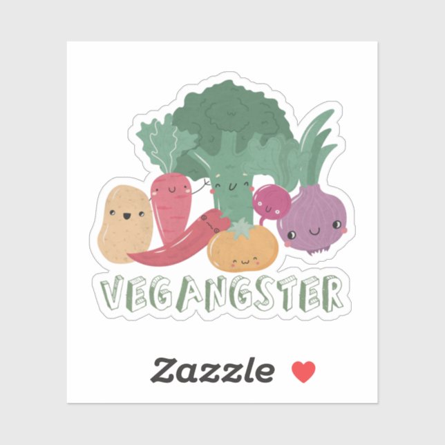 Vegan Pun: Vegangster Sticker (Sheet)