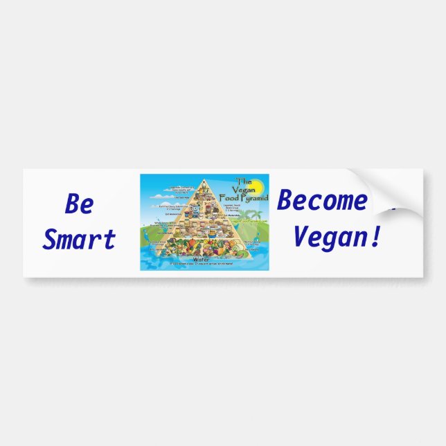 vegan-pyramid-800x600, Be Smart, Become a Vegan! Bumper Sticker (Front)