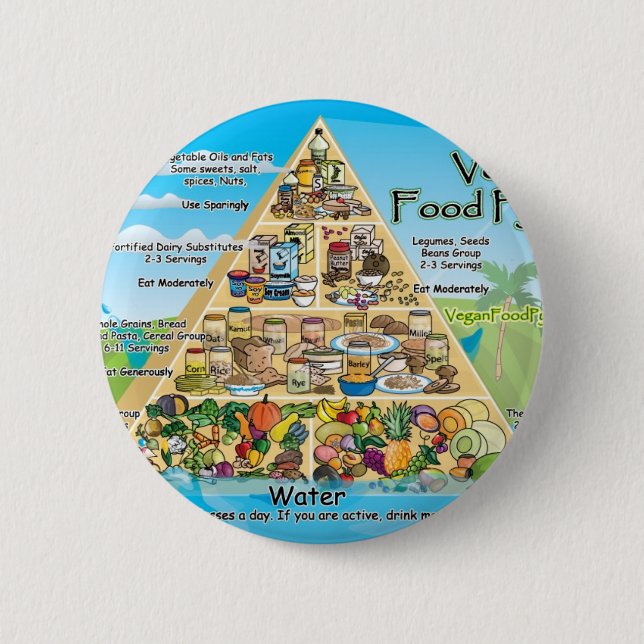 vegan-pyramid-800x600 pinback button (Front)