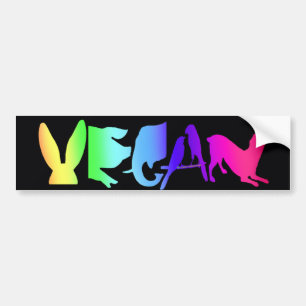 VEGAN RAINBOW BUMPER STICKER