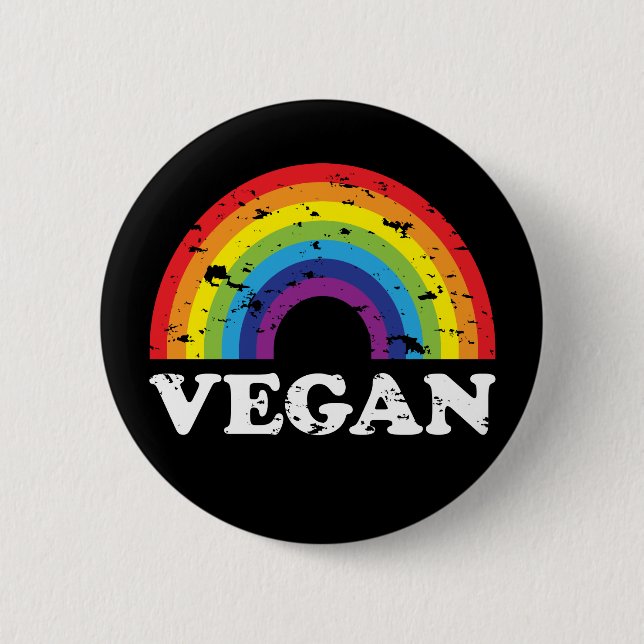 Vegan Rainbow Button (Front)