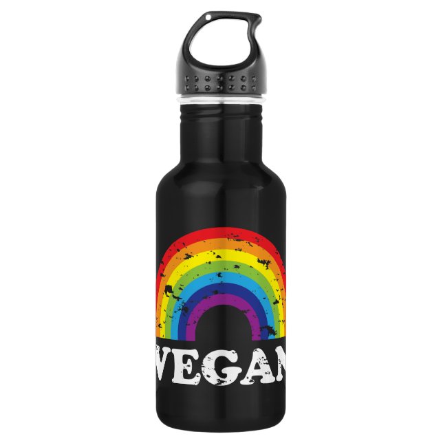Vegan Rainbow Water Bottle (Front)