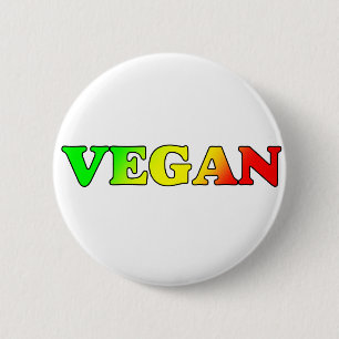 Vegan Rasta Pinback Button
