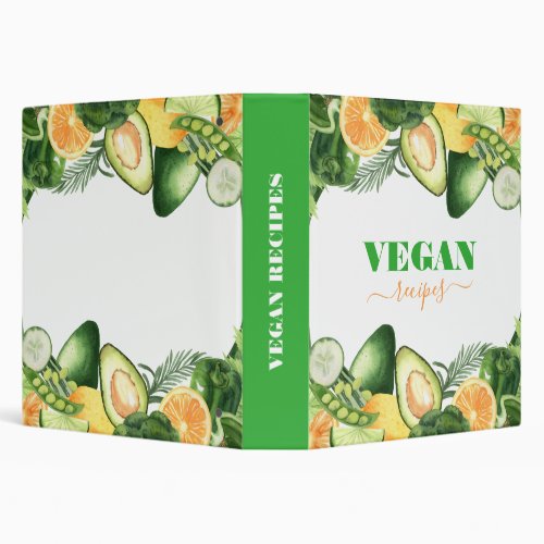 Vegan recipes Fresh produce frame 3 Ring Binder