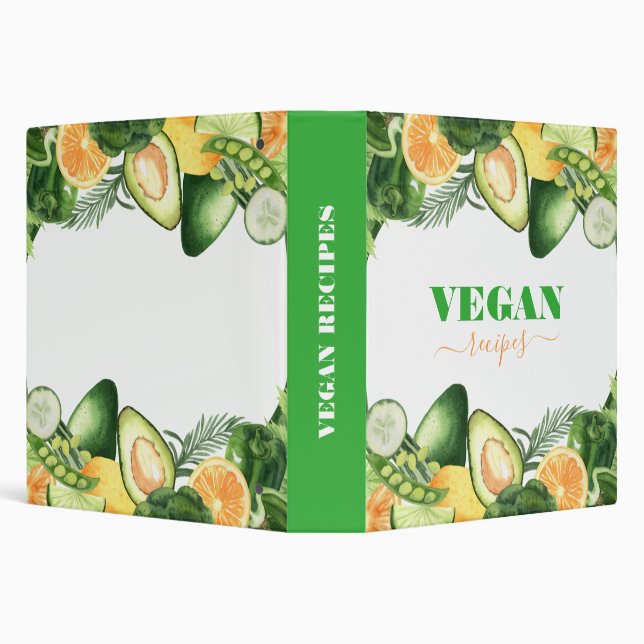 Vegan recipes Fresh produce frame 3 Ring Binder (Background)