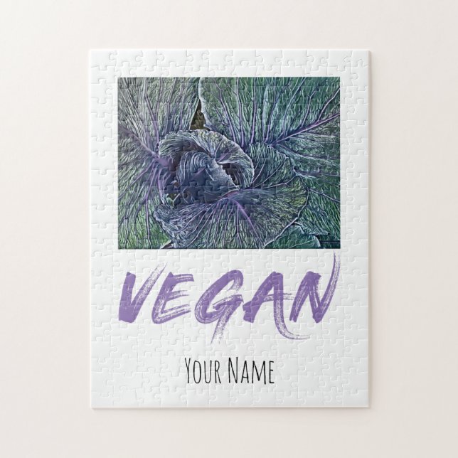 Vegan Red Cabbage Vintage gift Jigsaw Puzzle (Vertical)