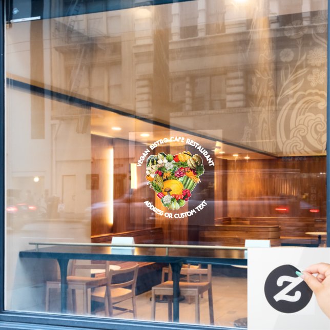 Vegan Restaurant Cafe Or Bistro Owner Window Cling (Cafe Window)