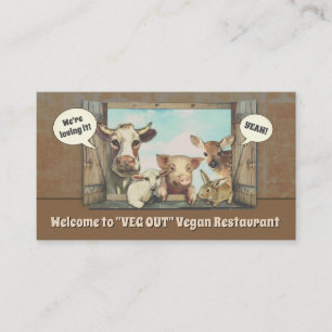 Vegan Restaurant (customizable) Business Card
