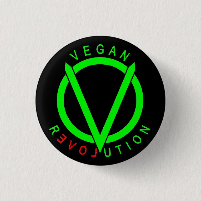 Vegan Revolution Button Pin (Front)