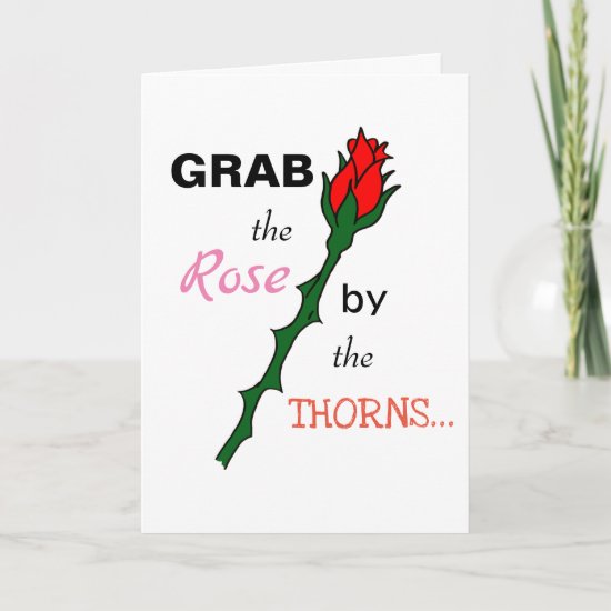 Vegan Rose Thorns Valentines Day Card