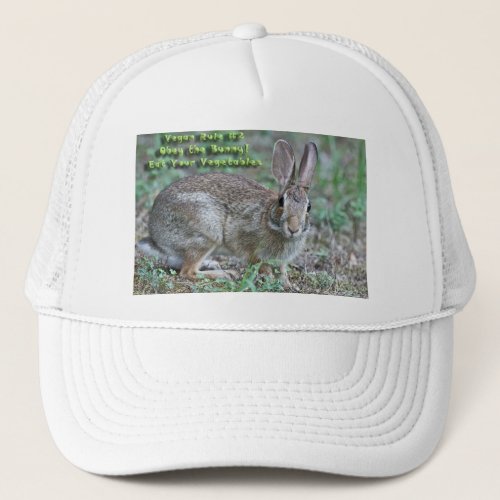 Vegan Rule 2 Obey the Bunny Gifts  Apparel Trucker Hat