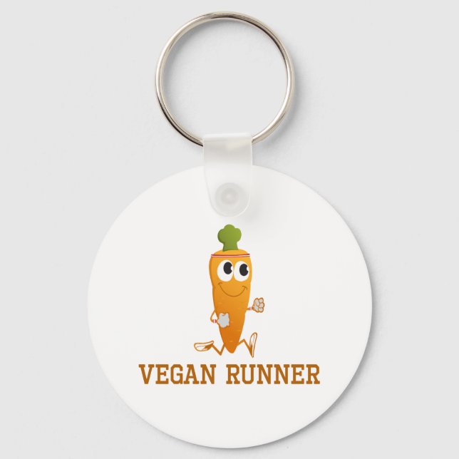 Vegan Runner Carrot Keychain (Front)