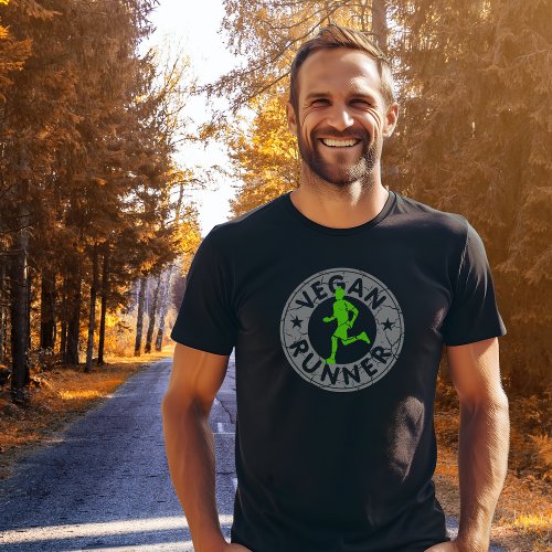 Vegan Runner Vintage Mens Training T_Shirt