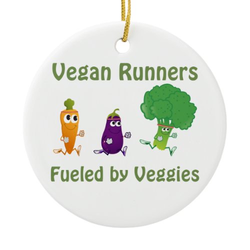 Vegan Runners - Fueled By Veggies Ceramic Ornament