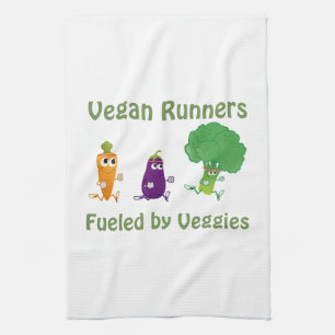 Vegan Runners - fueled by Veggies Kitchen Towel