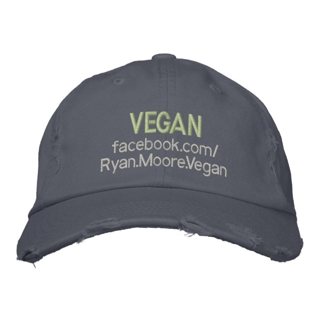 VEGAN Ryan.Moore.Vegan Embroidered Baseball Cap (Front)