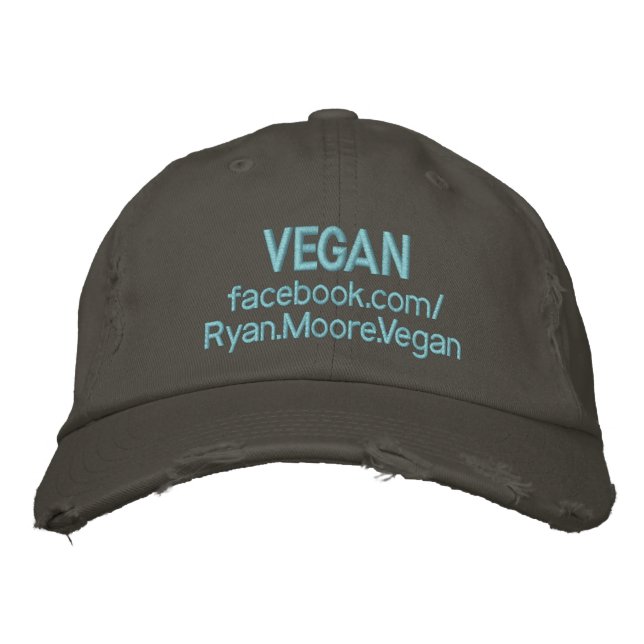VEGAN Ryan.Moore.Vegan Embroidered Baseball Hat (Front)