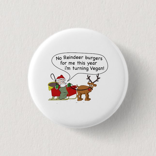 Vegan Santa Button (Front)