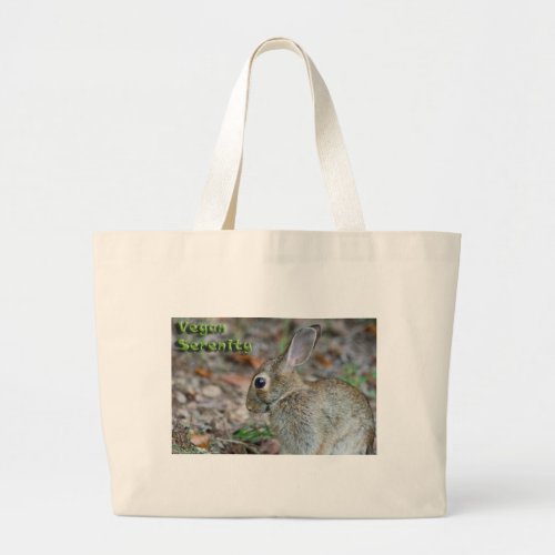 Vegan Serenity Bunny Large Tote Bag