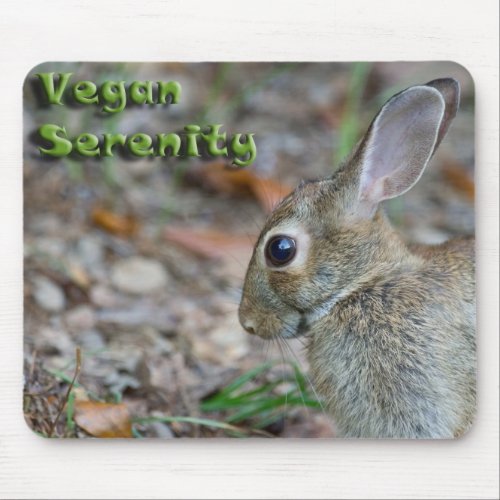 Vegan Serenity Bunny Mouse Pad