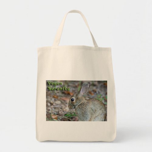 Vegan Serenity Bunny Tote Bag