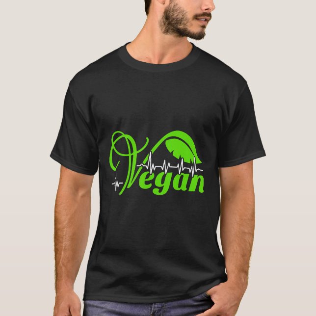 Vegan Shirt Vegan Heartbeat (Front)