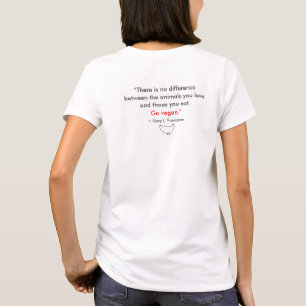 Vegan Shirt w/Animal Rights Quote & Cow, Hen, Pig
